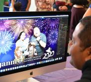 Family photo with JANM logo open on a computer screen