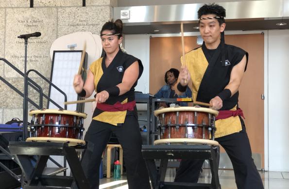 Kishin Daiko performing at the 2019 Natsumatsuri Family Festival