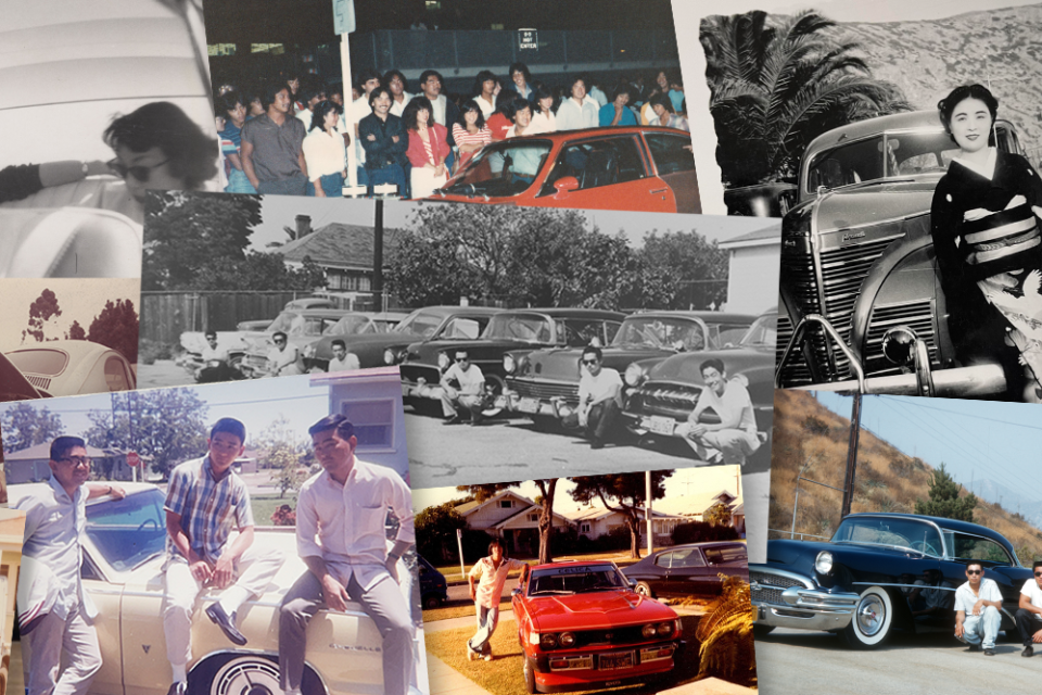 a photo collage of people with their cars