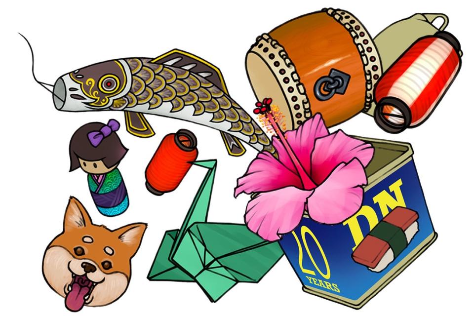 illustration of various japanese heritage images