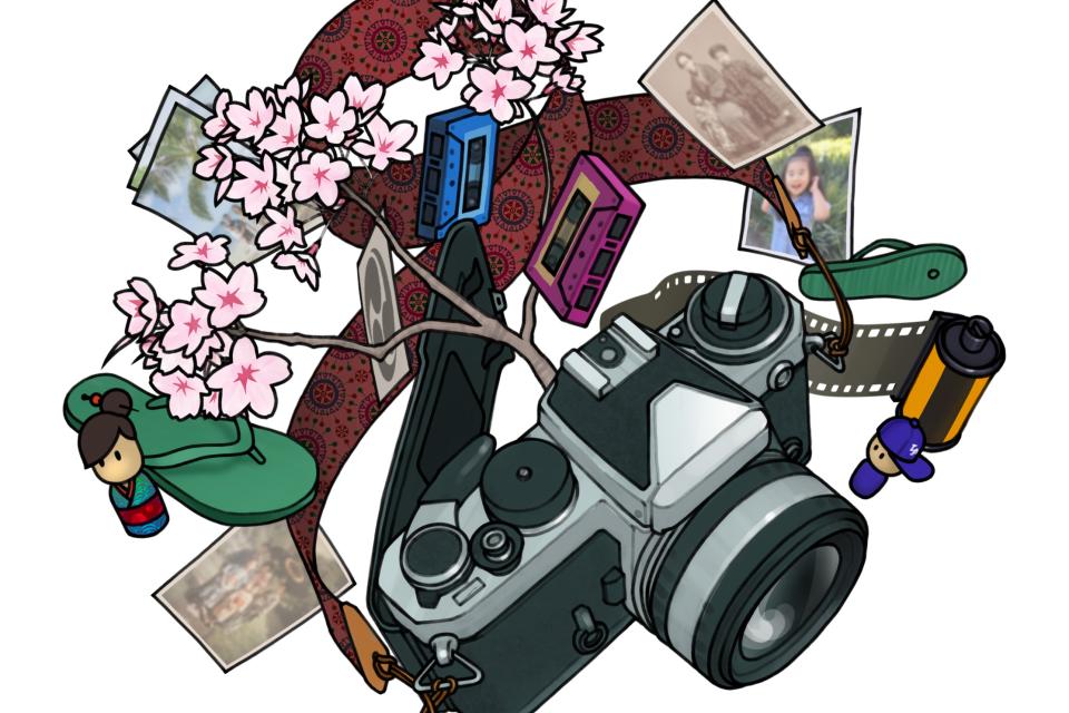 illustration of various japanese heritage images