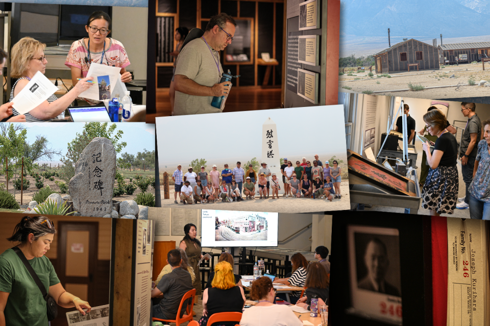 photo collage of teachers learning about American Concentration Camps