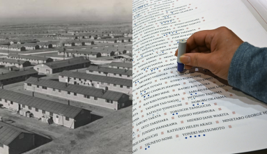 Barracks at Amache, Hand stamping book of names