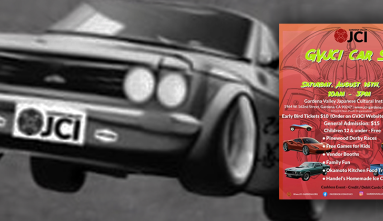 GVJCI car show flyer with car in background